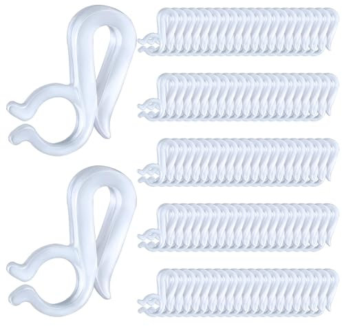 Paquete de 100 clips de luz navideños, clips de luz de Navidad, gancho de canalón para decoración de interiores y exteriores, resistente a la intemperie, mini clip de luces para Navidad, vacaciones de