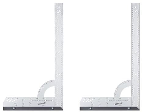 wolfcraft Universal Angle & Try Square I 5206000 I For measuring, marking, drawing and guided cutting (Pack of 2)