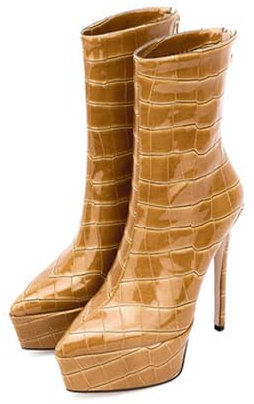 Stivali con Plateau E Punta A Punta con Tacco Sottile da 14 Cm Stivali con Plateau E Tacco Alto da Donna alla Moda Taglie Forti per La Primavera E L'autunno,Giallo,45 EU