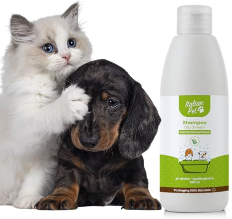 Italian Pet Gebrauchsfertiges Shampoo 250 ml Formel mit Neem-Öl