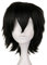SKHAOVS Schwarz Perücke, Herren Schwarz Kurz Perücke, Perücke Damen Unisex Anime Cosplay Wig, Frauen Herren Gerade Perücken, Kurze Synthetische Perücke, Kurz Amine Gerade Perücke für Cosplay