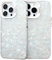 GANGANPRO Case for iPhone 13 Pro Sparkly Opal Glitter Case 6.1 Inch Translucent Soft TPU Bumper Protective Phone Case Cover Women Girls White