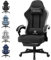 GTPLAYER Fabric Gaming Chair with Footrest, Computer Desk Chair with Pocket Spring Cushion, Home Office Chair Ergonomic High Back Support Lumbar Support Heavy Duty Wide, Black