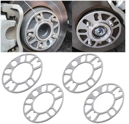 JNNJ 4 Stück Fahrzeugraddistanzscheiben, Raddistanzscheiben Aus Aluminium, Dicke Universal-Radabstandshalter, Spurverbreiterungen Universal Fit Schraubrad(3mm)