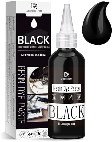 Pasta Colorante Resina Epoxi Negra - 100ml Pasta Pigmento Resina Epoxi Negra Concentrado para Colorear Resina, Mesa de Río, Fabricación de Joyas - Epoxy Resin Pigment Paste para Pintura, Arte Resina