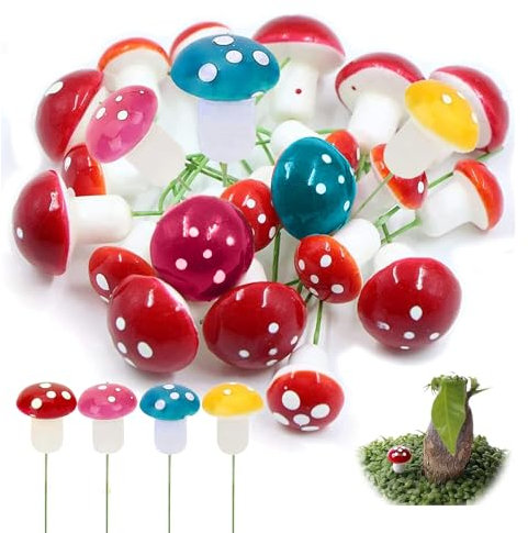 statuette decoration, champignon deco, Lot de 50 Pots de Fleurs en Forme de Champignon, champignon decoration, pour décoration de Potting, bonsaï, Arrangement de Pots de Fleurs, 2cm
