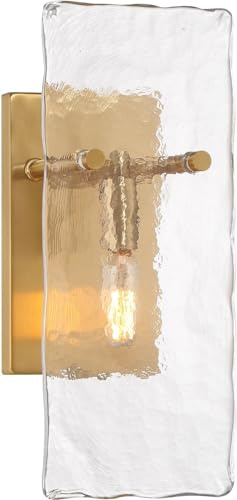 Savoy House 9-8204-1-322 Genry Coastal Farmhouse Handmade Water Glass Wall Sconce, 1-Light 60 Watt, 13 H x 6 W, Warm Brass