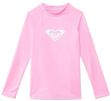 Roxy Girls' Whole Hearted Long Sleeve Rashguard, Prism Pink 241, 3