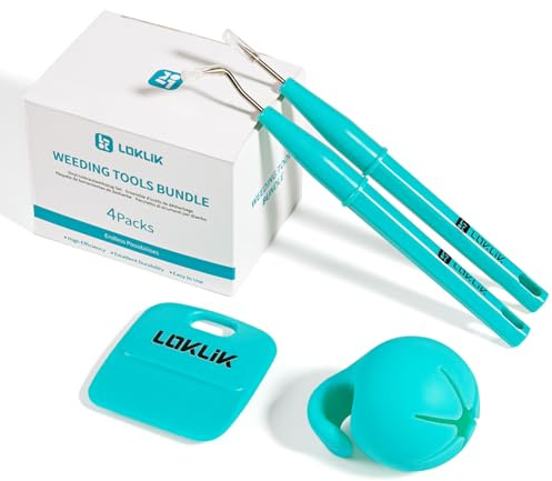 LOKLIK Kit Werkzeuge zum Unkrautjäten Haken Kreatives Basteln Vinyl Zubehör mit Abfallsammler, Blau, Standard – Zubehör für iCraft.