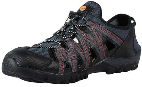 Hi-Tec NARVAL Sandalia deportiva hombre/Sandalia Trekking hombre (Charcoal/Black/Biking Red, Sistema tallas calzado EU, Adulto, Números, mediano, 44)
