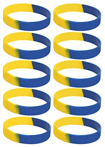 POENVFPO 10 Stück Ukraine-Armbänder, Gummi-Armband, Flaggen-Armband, Unterstützer-Fan-Armbänder für WM-Partys, Spiele