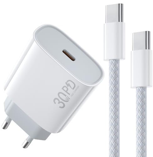 USB C Ladegerät, [𝐀𝐩𝐩𝐥𝐞 MFi-Zertifiziert] 30W Typ C Schnellladegerät Netzteil and Original 2M Geflochtene Schnellladekabel für iPhone 17 Zubehör/Air/17/16/15 Pro Max/16e/iPad Pro 12.9/11