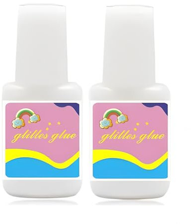 Body Glue for Glitter Tattoos,2 Pcs Art Glitter Glue, Odourless & Non Toxic, Skin Glue for Chunky Glitter Makeup,Long Lasting For Christmas, Cosplay,Halloween,Beach Parties,Glitter Glue For Makeup