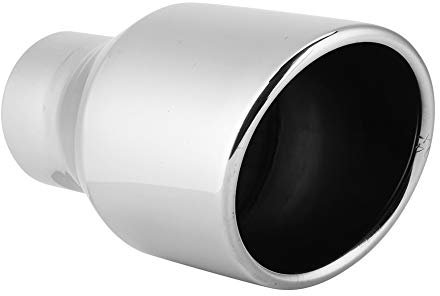 Auspuffblende,Auspuffblende Gebogen Universal 63-102mm Single Layer Crimpen Abschrägung Auto Schwanz Hals Edelstahl Auspuffrohr TIPP Autoränderung