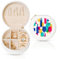 GSGCSBYMLG Cocktail Glasses and Wine Bottles printed Round Leather Jewellery Box Jewellery Storage Box Portable Jewellery Box