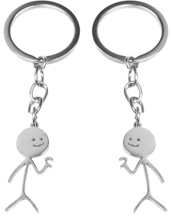 DHWEKU 2 porte-clés Doodle personnalisés avec Smiley Face cool, Création unique faite à la main pour ado fille et garçon, comme cadeau créatif et original pour la Saint-Valentin, hommes et femmes
