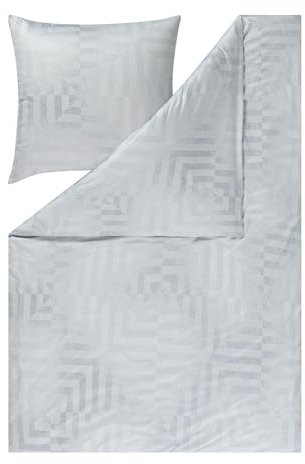 ESTELLA Mako Interlock Jersey Bettwäsche Theo Platin 1 Bettbezug 135 x 200 cm + 1 Kissenbezug 80 x 80 cm