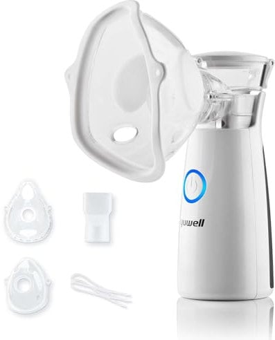 yuwell Inhalationsgerät für Kinder und Erwachsene, Tragbar, Leicht & Effektiv Inhalator Vernebler Ideal für Reisen und zu Hause, Erzeugt Ultrafeine Partikel (beige)