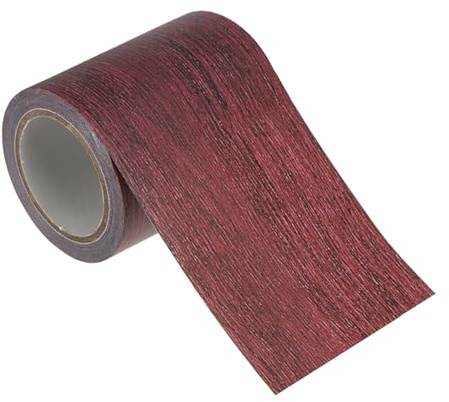 PATIKIL 57mmx4,57m Klebefolie Holzoptik Bordüre Selbstklebend Reparatur Klebeband Holzoptik Klebetapete, Dunkle Kastanien-Mahagoni Holzfolie Selbstklebend Möbelfolie Holzoptik Tapete