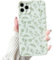 NITITOP Compatible with iPhone 11 Pro Max Case Cute for Women Girl Vintage Flower Floral Leaves Pattern Trendy Slim Fit TPU Silicone Shockproof Girly Fashion Protective Phone - Green