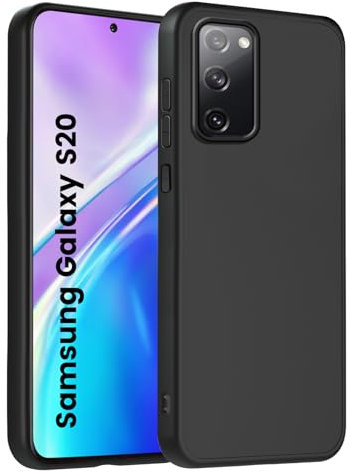 HuwaiH Handyhülle für Samsung Galaxy S20 Hülle, Anti-Schock, Antikratzer, Anti-Rutsch Schutzhülle, Unterstützt kabelloses Laden, Anti-Fingerabdruck Case für Samsung S20(Schwarz)