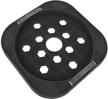 WESIEVYA Gas Tank Tray with Wheels Movable Round Gas Tank Base Plate Deep Grey Portable Cylinder Holder for Kitchen and Outdoor Use