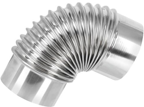 CIMAXIC Tuyau D'échappement Coudé En Acier Inoxydable Pour Cheminée Flexible Et Résistant Diamètre 110mm Tuyau D'évacuation Pour Poêle Conduit De Fumée Pour Chauffage Au