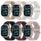 Correa Deporte Compatible con Apple Watch Ultra 2/Ultra 49mm 46mm 45/44/42mm(Series 3 2 1) Hombre Mujer, Suave Silicona Impermeable Transpirable Correas para iWatch 10 9 SE 8 7 6 5 4, 6 Pack Pulsera