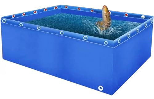 Guyifuny Piscina de PVC para Acuario, Estanque de Lona con válvula de Drenaje, Duradera, para cría de koi, riego de Jardines y Almacenamiento de Agua, Color Azul, 3 x 2 x 1 m