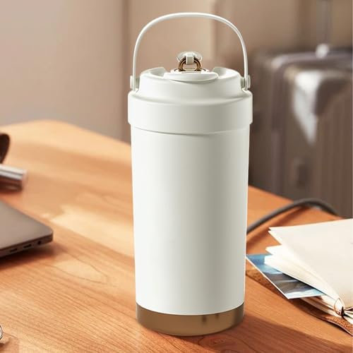 Insulated Coffee Mug - Thermal Reusable Travel Cups | 500ml Ceramic Coffee Tumbler | Thermal Mug for Cold & Hot Drinks with Leakproof Lid & Double Wall, for Coffee, Tea, Water and Drinks 7.5x7.5x19cm