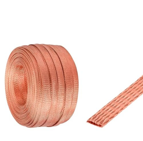 1 metro 35mm2 Filo di rame intrecciato Filo intrecciato Nastro di rame nudo Filo di terra Rame stagnato flessibile Striscia di rame piatta