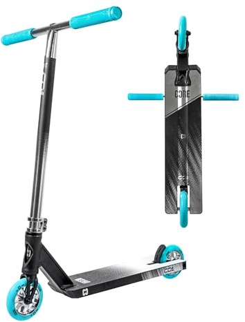 CORE CD1 Stunt Scooter - Pro & Kids Scooter, Alter 8-12, Freestyle, Skatepark Perfekt für Anfänger Jungen & Mädchen (CD1 - Chrom/Blaugrün)