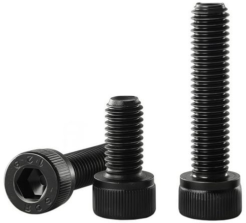 YIIFLY M12-1,75x 50 mm Innensechskantschrauben metrisch, Innensechskantantrieb, legierter Stahl der Festigkeitsklasse 12,9 DIN 912, Schwarzes Oxid,Vollgewinde, Menge: 6 Stück