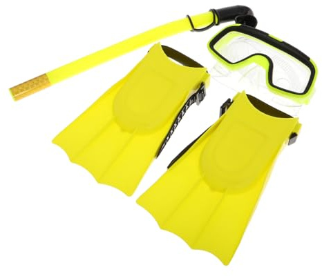 Gogogmee Schnorchelset mit Dry schnorchel Beschlagfreie Schwimmbrille Schwimmfähige Flossen Verstellbar Robustes Taucher Set für Strand Tauchen und Schwimmtraining