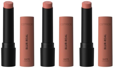Catrice Blur-Real Matte Lipstick, Nr. 020, Braun, weichzeichnend, matt, vegan, ölfrei, ohne Alkohol, ohne Konservierungsstoffe, 3er Pack (3x3g)
