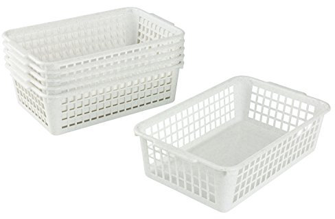 Kigima Aufbewahrungskorb 25x16x7cm 1,8L 6er Set – Allzweckkorb aus robustem Plastik (BPA-frei) – Aufbewahrungsbox für Küche & Bad – Haushaltskorb zur Aufbewahrung – Korb für Aufbewahrung – Granit