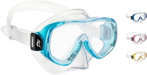 Cressi Piumetta Kid, Maschera Subacquea Unisex Bambini, Trasparente/Acquamarina, 3-6 Anni