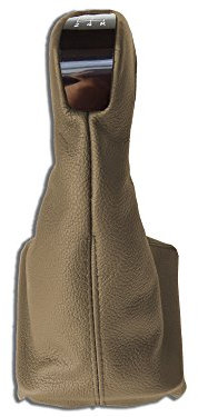 Das Tuning Shop Schaltknauf mit Schaltsack mit Kunststoff Rahmen Beige Leder