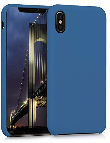 kwmobile Case Compatible with Apple iPhone X Case - TPU Silicone Phone Cover with Soft Finish - Navy Blue