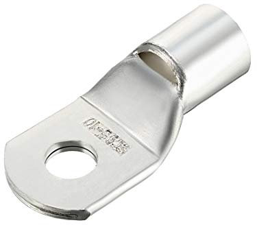 Sourcingmap, anse in rame, 95 mm2 SC95-10, foro per bulloni, estremità del cavo della batteria, occhielli per crimpare tubolari, connettori ad anello, colore argento, 5 pezzi