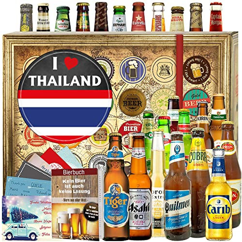 I love Thailand / 24x Bier aus der Welt/Geschenk Thailand Reise/Weihnachtskalender 2024 2025 Bier
