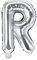 PartyDeco Folienballon Buchstabe R Silber-Geburtstag Hochzeit Jahrestag Folienballon Buchstabe R- Silber Größe ca. 35 cm Verlobung Silvesterparty Folienballon Deko