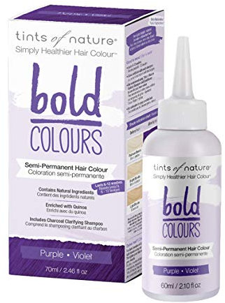 Tints of Nature Púrpura intenso, Tinte semipermanente y natural de cabello, vegano, Sin amoníaco, PPD, parabenos, silicona ni sulfatos, 1 paquete
