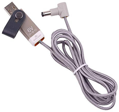 myVolts Ripcord-USB-Ladekabel mit 6V DC Ausgangsstecker kompatibel mit Lexibook Disney Frozen Anna and ELSA, RCDK100FZ Kids CD Player