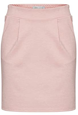 ICHI IHKATE SK Damen Kurzer Rock Minirock mit Stretch und Elastikbund, Größe:M, Farbe:Rose Smoke MLG (12524)
