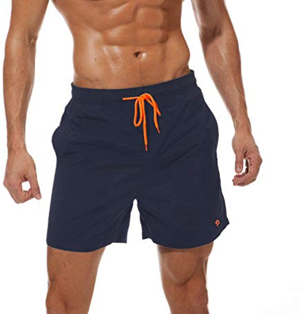 Tansozer Mens Swim Shorts Waterproof Beach Shorts Quick Dry Surfing Shorts with Mesh Lining Swim Trunks