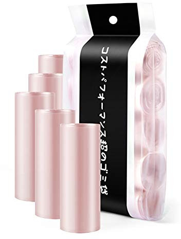 Benoon 100 Unids / 5 Rollos Espesar Bolsa De Basura, Bolsas De Basura De Gran Capacidad Bolsas Bolsa De Basura Adecuado para Cocina Baño Oficina Oro Rosa