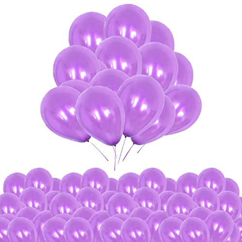 Palloncini viola chiaro in lattice, 25,4 cm, in tinta unita, per compleanno, matrimonio, baby shower, Natale, feste, romantiche, San Valentino, confezione da 50