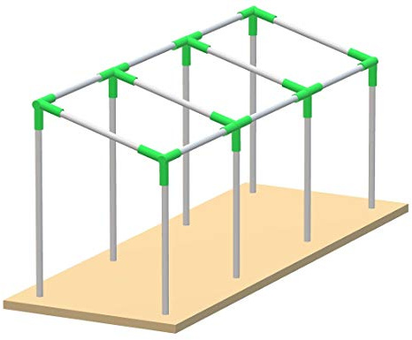 GoodsZone Canopy Fittings Set 1-3/8 Slant Roof Lean to Frame Slope Carport Shed Greenhouse Connectors Galvanized Steel Full Set for 8 Legs, Without Poles