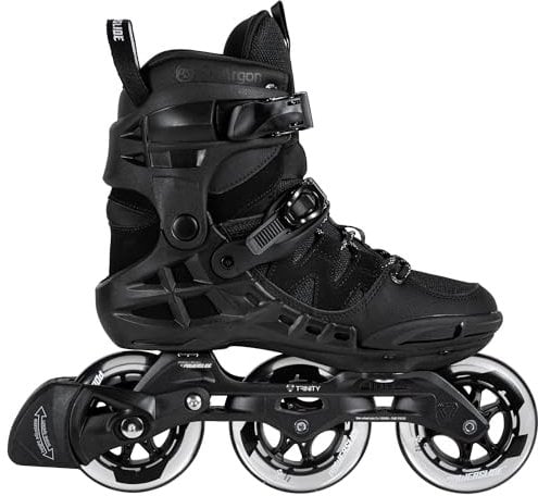 Powerslide Inline Skate Phuzion Argon Black 100 - Fitnessskate für Damen und Herren - Inliner Triskate schwarz Gr. 40-47 100 mm Rollen Gr. 42